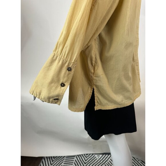 Calvin Klein Jeans Womens Beige Embroidered Button-Up Long Sleeve Shirt 2X - Picture 7 of 16